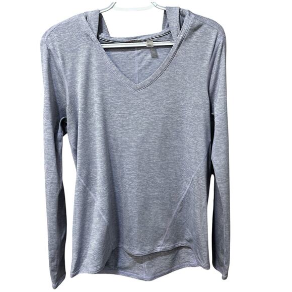 Zella Women's To & Fro Long Sleeve Hooded Lightweight Pullover Purple/Gray Sz S - Picture 3 of 10